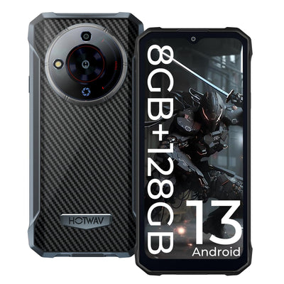 HOTWAV T7 Outdoor Smartphone, 6280mAh 8GB/128GB/1TB Erweiterbar 6.52" HD+ Display Outdoor Handy Ohne Vertrag Günstige, Android 13 21MP+8MP Kamera Dual SIM 4G LET Smartphone - Face ID/GPS/IP68/ IP69K