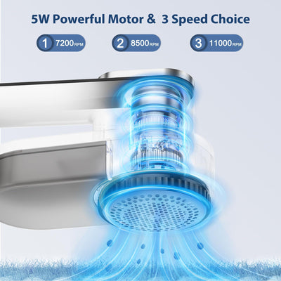 HAPPHOOH Fusselrasierer Elektrische, Fusselentferner USB Aufladbar, 3 Geschwindigkeiten einstellbar, LED anzeige, Entfussler Entfernt Knötchen für Kleidung, Sofa
