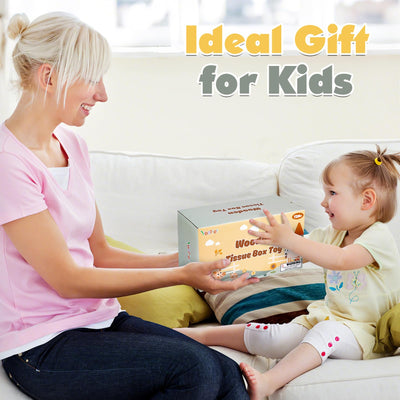 Vanplay Montessori Spielzeug Baby 12 Monate, 6 in 1 Tücherbox Baby Spielzeug ab 1 Jahr, Holzspielzeug Motorikspielzeug ab 1 2 3 Jahre Mädchen Junge, Geschenk Kind 1 Jahr