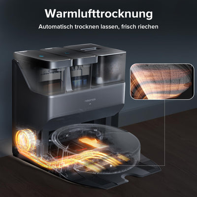 roborock S7 Max Ultra Saugroboter mit selbstentleerender/selbstwaschender/selbsttrocknender/selbstbefüllender/selbstreinigender Station (5500 Pa, aktive Hindernisvermeidung, App/Sprachsteuerung)
