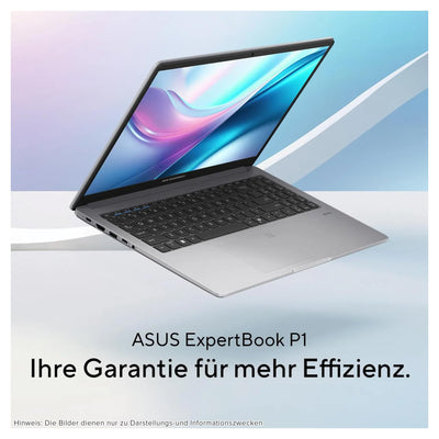ASUS ExpertBook P1 Business Laptop, Intel Core i5-13420H, 16 GB DDR5 RAM, 1 TB PCIe SSD, 15.6" FHD (1920x1080) Display, Intel UHD Graphics, QWERTZ Numerische Tastatur, Windows 11 Pro, Grau
