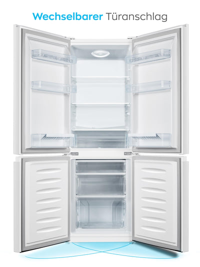 Heinrich´s Kühlgefrierkombination 175Liter, Kühlvolumen 122L, Gefrierfach 53L,LED Innenraumbeleuchtung, Kühlschrank Türanschlag wechselbar, leise 39dB,große Tiefkühlboxen, 7 Temperaturstufen,weiß