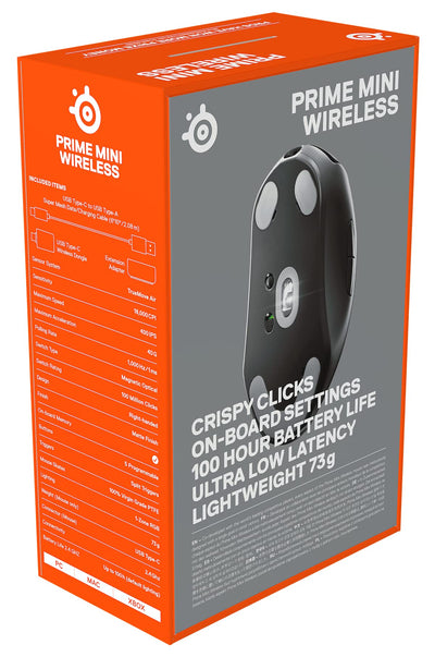 SteelSeries Prime Mini Wireless - Esports Leistung Kabellose Gaming-Maus - 100 Stunden Akkulaufzeit - Magnetisch-optische Schalter -  Mini-Formfaktor