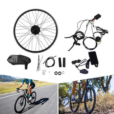 ACROSSPART 28"/29"/700C E-Bike Umbausatz, Elektrofahrrad Umbausatz Vorderrad 36V 250W, Ebike Vorderrad Umbausatz Kit mit LCD Funktion, V-Bremse/Scheibenbremse, Bürstenloser Motor Fahrrad Umbausatz
