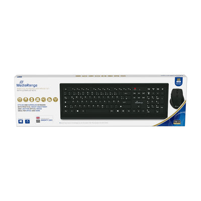 MediaRange Funk-Tastatur- und Maus-Set, QWERTY (UK), schwarz/grau