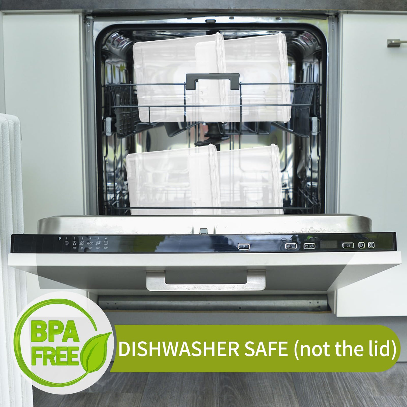 Skroam Müslibehälter, 6 Stück, luftdichte Frischhaltedosen mit Deckel, Kunststoff, Müsli-Spender für Küche und Speisekammer, Organizer und Aufbewahrung, Messbecher und 20 Etiketten