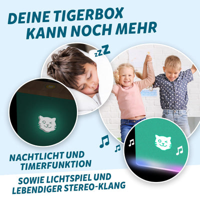 tigermedia tigerbox TOUCH PLUS grün| Streaming-Hörbox für Kinder | Stereo-Klang | Farb-Touchdisplay | Hörspielbox mit Nachtlicht | Bluetooth-Kopfhöreranschluss | extra starker Akku