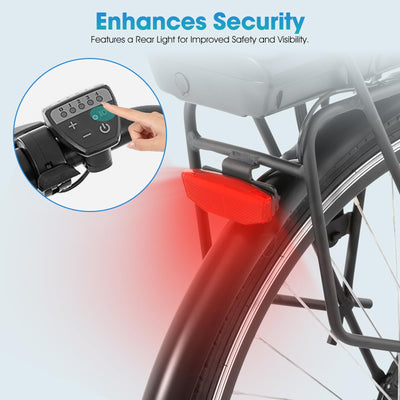 Hiland 28 Zoll Elektrofahrrad für Männer und Frauen, 250W City Pendler Elektrofahrrad, E City Bike für Erwachsene, Weiß