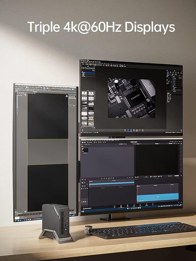 MINIS FORUM UM773 Lite Mini PC AMD Ryzen 7 7735HS bis zu 4, 75 GHz AMD Radeon Graphics Mini-Computer, 2 x HDMI, 1 x USB4, 1 x USB C, 4 x USB 3. 2, WiFi 6, BT5. 2, Kein RAM/SSD