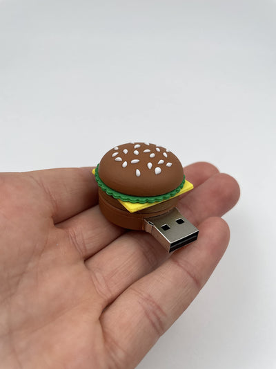 Onwomania USB Stick 16GB Hamburger Cheeseburger Burger Braun USB Speicherstick - Datenspeicher - Memory Stick für Laptop Notebook Ultrabook
