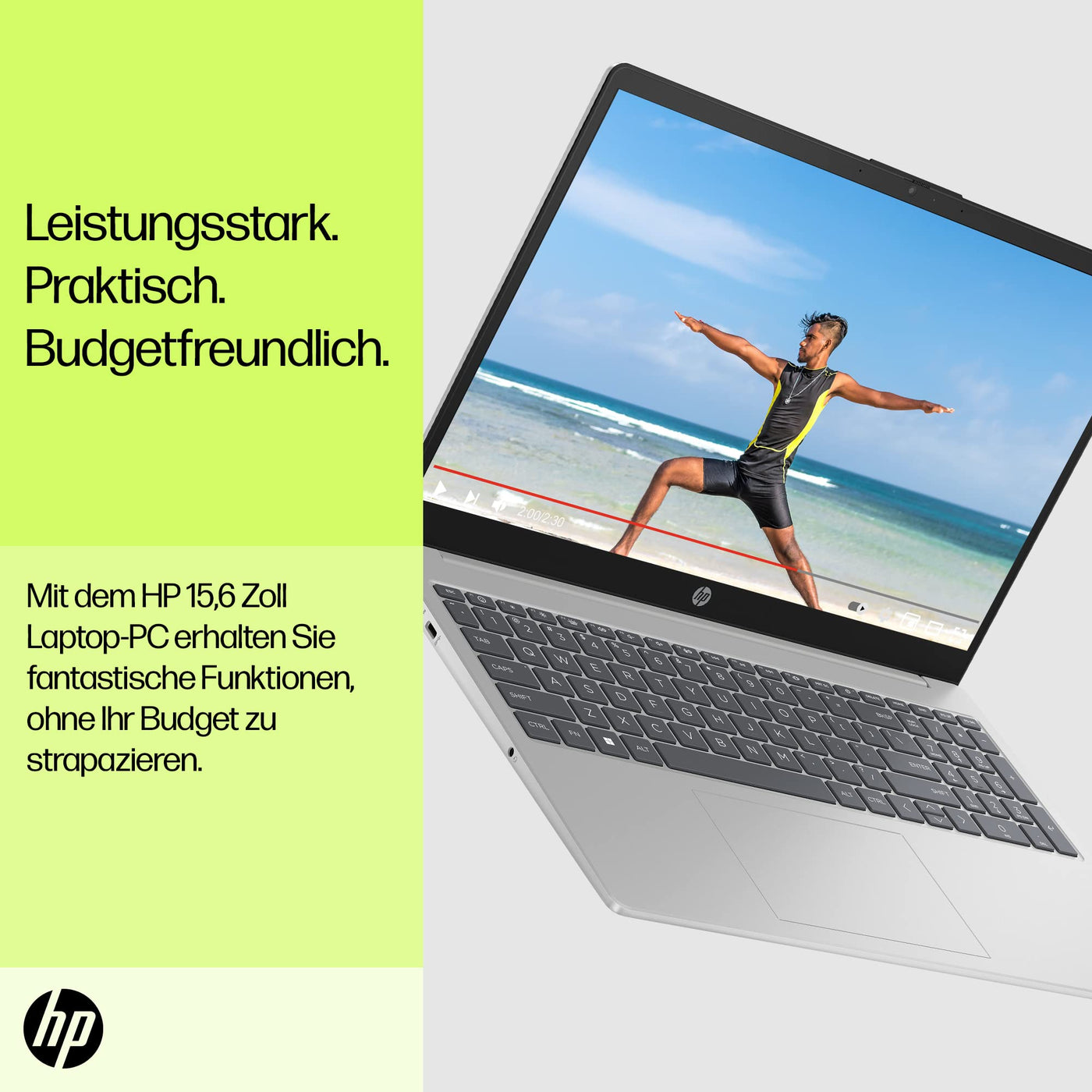 HP Laptop | 15,6" FHD Display | Intel Core i3-N305 | 8 GB DDR4 RAM | 256 GB SSD | Intel UHD Graphics | Windows 11 Home | QWERTZ | Natural Silver