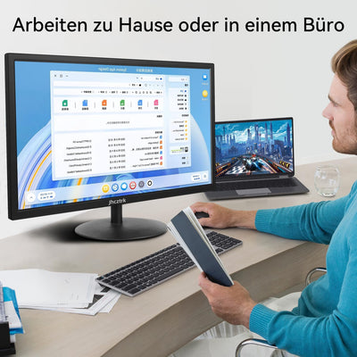 PC Gaming Monitor 21,5 Zoll Computerbildschirm 75Hz, Full HD 1920 x 1080p Business Bildschirm LED Desktop Monitor, Computer Monitor mit HDMI und VGA Anschlüssen, VESA kompatibel, Augenschutz, flimme