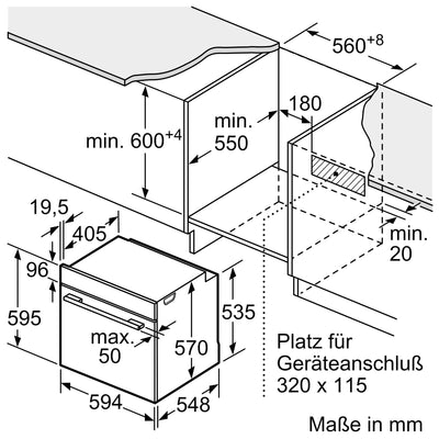 Siemens HB517GBS3, iQ500, Einbau-Backofen 60 x 60 cm, Hydrolytische Reinigungshilfe, lightControl für intuitive Bedienung, 3D Heißluft, cookControl10 Automatikprogramme, Schnellaufheizung, softMove