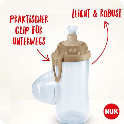 NUK Junior Cup Trinkflasche mit Chamäleon-Effekt | 18+ Monate | mit Farbwechsel | auslaufsicherer Trinklernbecher mit Push-Pull-Trinksauger | Clip & Schutzkappe | BPA-frei | 300 ml | blau