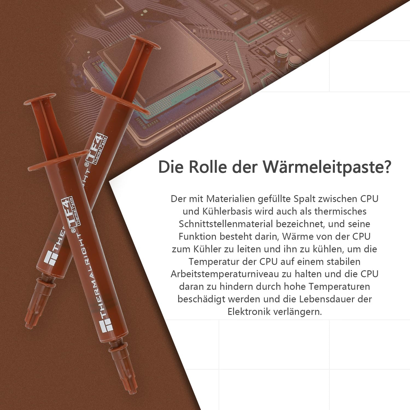 THERMALRIGHT TF4 4g Wärmeleitpaste für Kühler,Kühlkörperpaste Hohe Beständigkeit 9,5W/m.k,Grafikkarte CPU Wärmeleitpaste(TF4 4g)