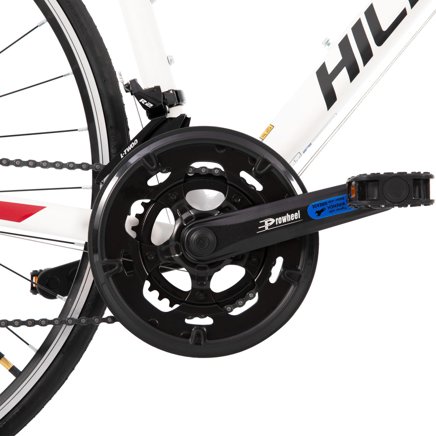 Hiland 700c Rennrad, 14 Gänge, Leichter Aluminiumrahmen, 28 Zoll Rennrad, Rahmengroß L City Commuting Rennrad für Männer Frauen, Weiß