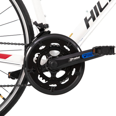 Hiland 700c Rennrad, 14 Gänge, Leichter Aluminiumrahmen, 28 Zoll Rennrad, Rahmengroß L City Commuting Rennrad für Männer Frauen, Weiß