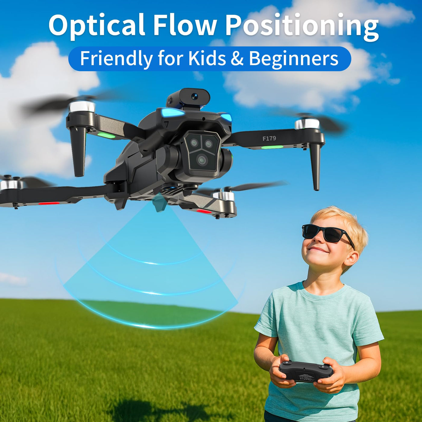 Drohne FPV mit 1080P Kamera Adult,2.8" LCD Bildschirm Fernbedienung,Quadcopter Hindernisvermeidung für Beginner,Tippen Fliegen Höhenhaltung Geste Schwerkraftsteuerung faltbar,3 Geschwindigkeiten