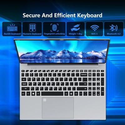 Notebook PC 15,6 Zoll, Notebook 24GB RAM 512GB SSD Prozessor N5095 UHD Grafik, FHD 1920 * 1080 mit WiFi 5/USB 3.0/Ziffernblock/Tastatur mit Hintergrundbeleuchtung/Touch ID Laptop