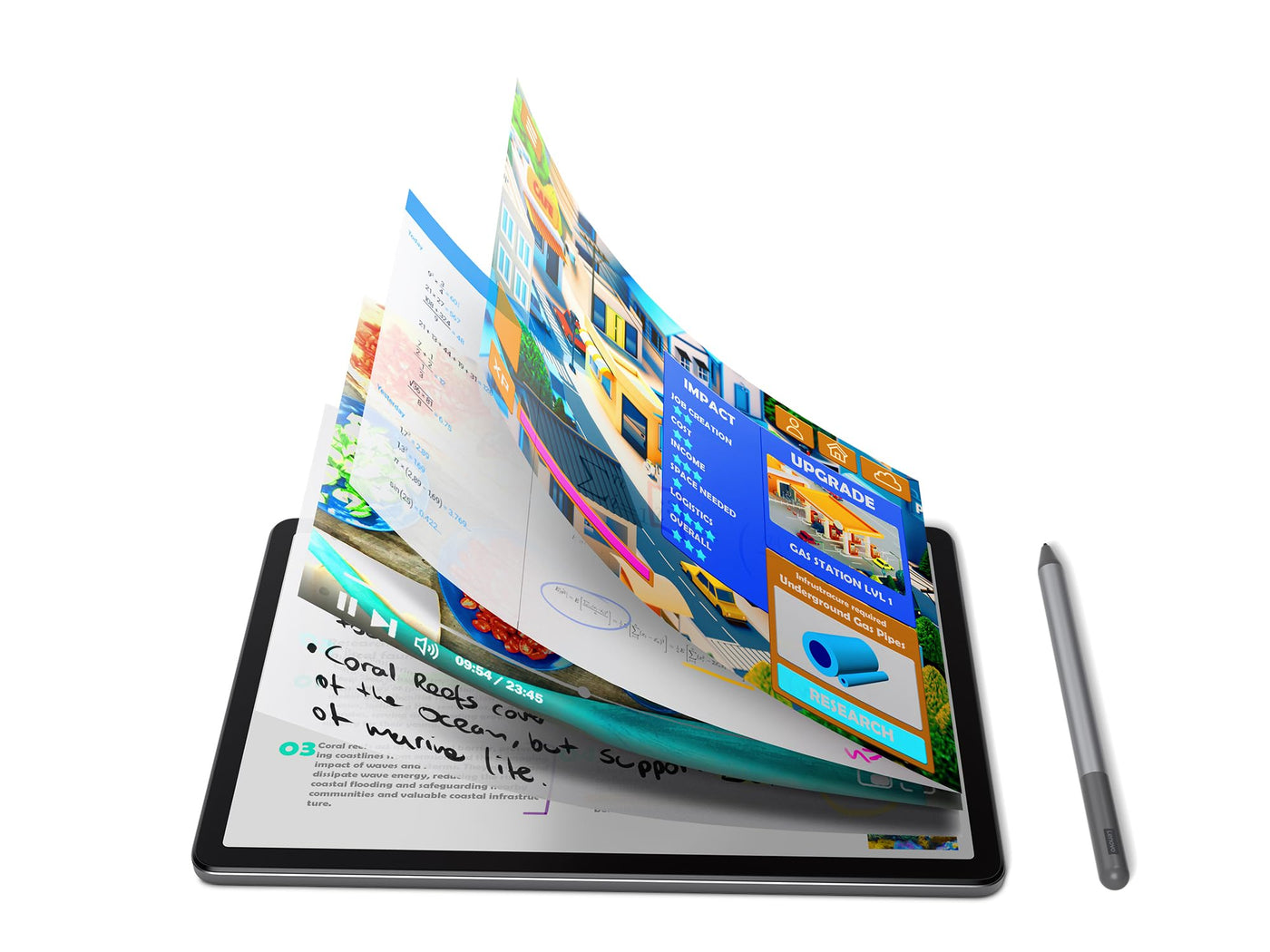 Lenovo Tab M11 – Tablet mit Touchscreen 11 Zoll WUXGA (Prozessor MediaTek Helio G88, 8 Kerne, 4 GB RAM, eMMC 128 GB, Lenovo Tab Pen, Android 13, WiFi + Bluetooth) – Luna, Grau