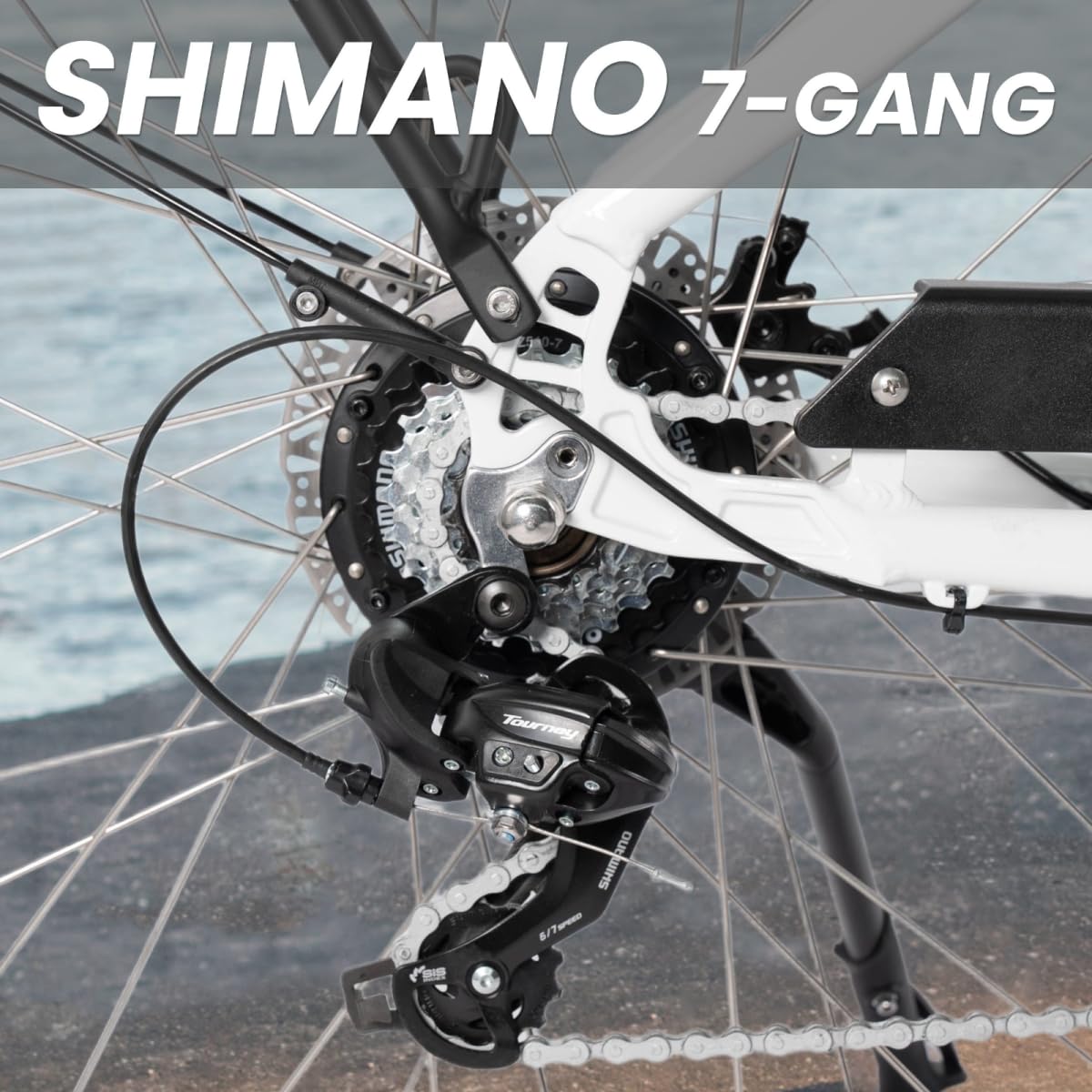 SAXXX E Bike Damen 28 Zoll Tiefeinsteiger mit 36V 13Ah Akku, Elektro Fahrrad Erwachsene mit Scheibenbremse, 7 Gang Kettenschaltung Pedelec mit Federgabel, Gepäckträger für Damen/Frauen Herren/Männer