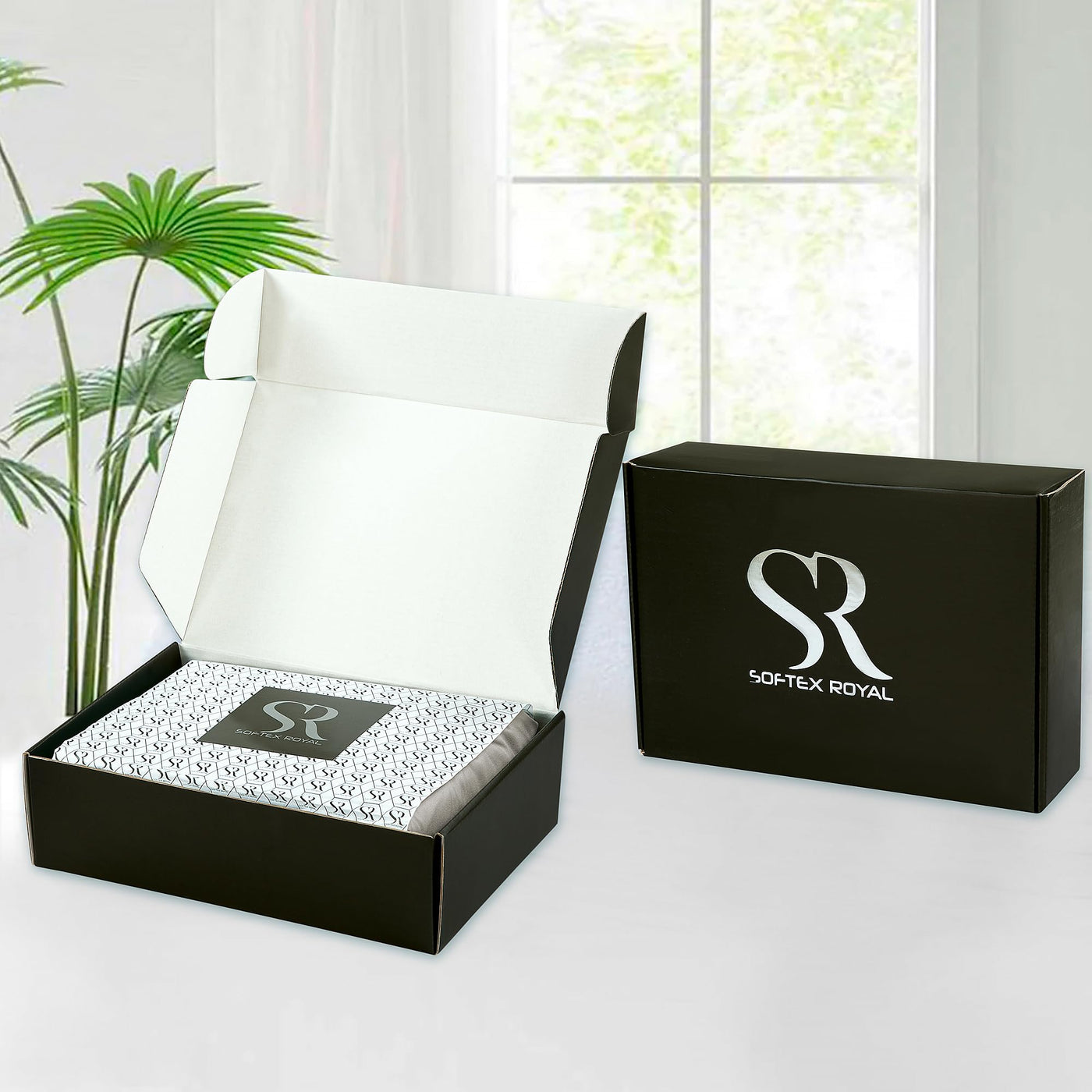 Softex Royal Baumwolle Bettwäsche 135x200 cm, 2 teiliges Bettwäsche Set, 2er Set mit 1 Kissenbezug 80x80 cm, Öko-Tex Bettwäsche Hellgrau, mit YKK Reißverschluss