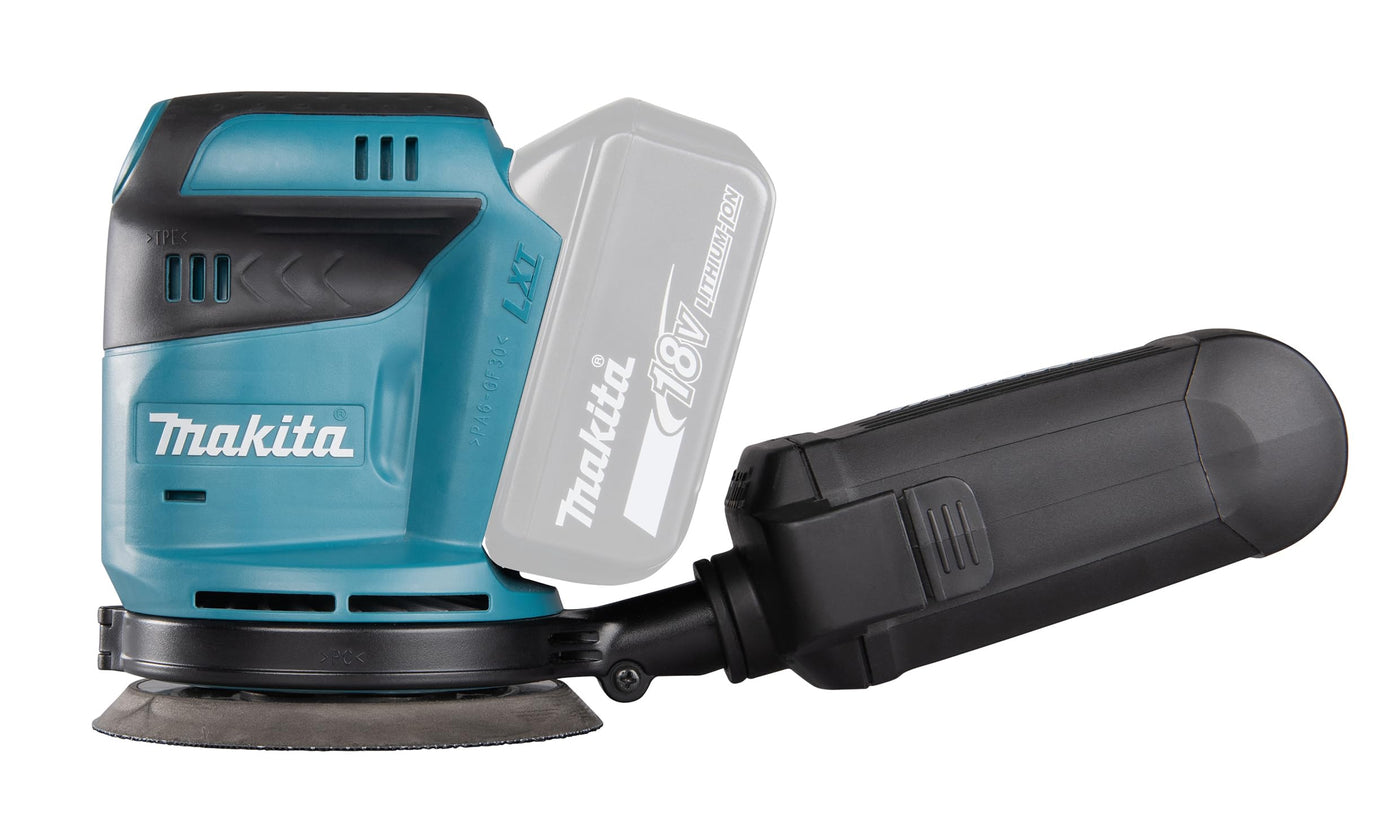 Makita DBO180Z Akku-Exzenterschleifer 18V (ohne Akku, ohne Ladegerät), Blau, Silber, 125 mm