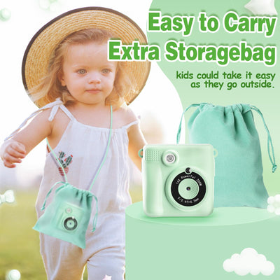 KinderKamera - Sofortbildkamera DigitalKamera Print 1080P - 16x Digitalzoom 2.4" Bildschirm - 32GB Karte - 3 Rollen Druckpapier - mit Aufbewahrungstasche Weihnachten Geschenk für Kinder 3-12 Jahren