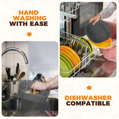 3 Packungen Silikonform für Heißluftfritteuse Air Fryer Liners Wiederverwendbar anstelle Airfryer Backpapier Pergamentpapier, Heißluftfritteuse Zubehör Geeignet für Ninja Foodi Max,Tefal,COSORI