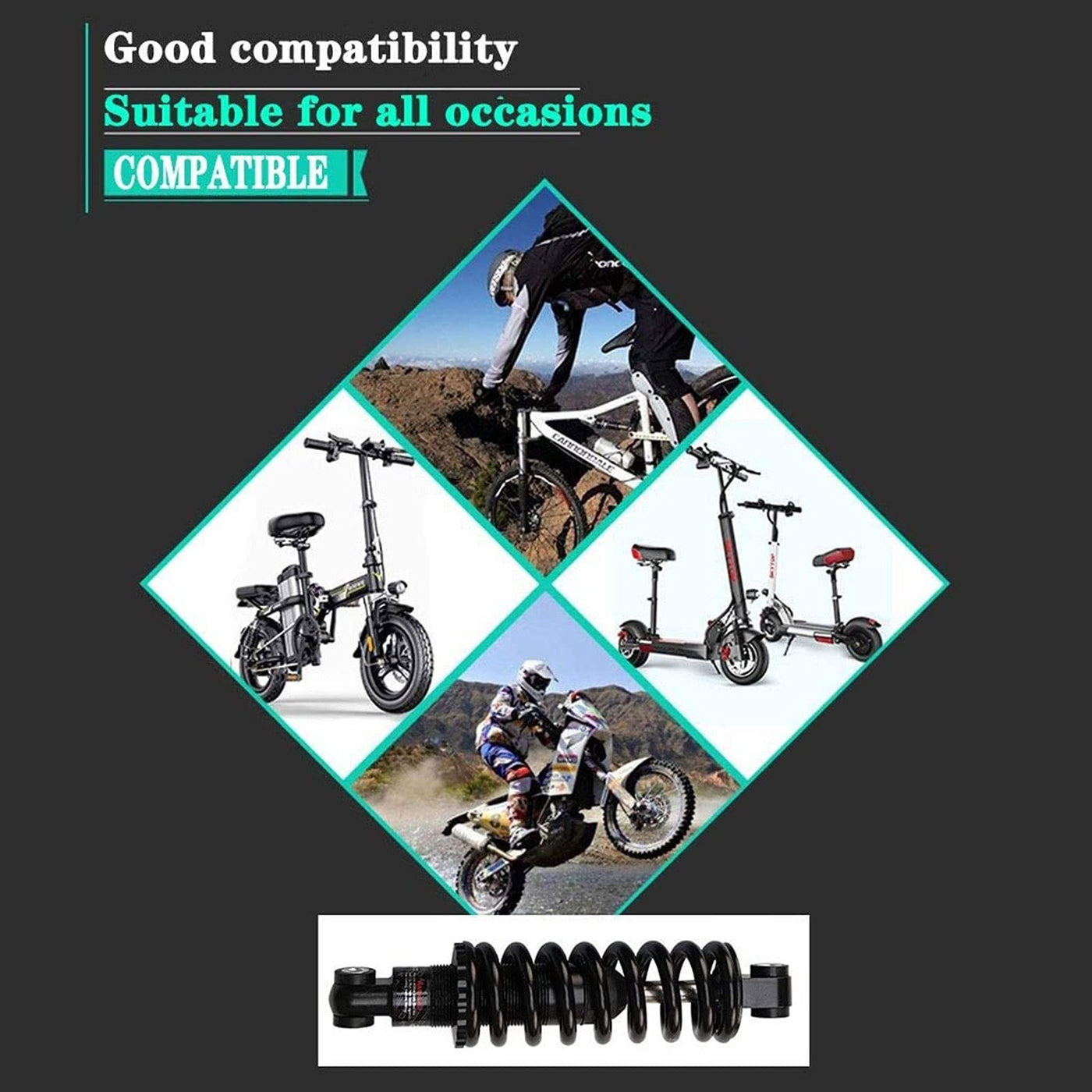 ZECHAO Mountainbike Federstoßdämpfer 125mm,Mountainbike Dämpfer Hinten für Downhill Rennrad MTB Fahrrad Faltrad Stoßdämpfer hinten (Size : 100lbs)