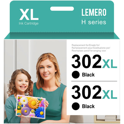 Lemero 302 XL Schwarz Patronen Kompatibel für HP 302 Druckerpatronen Multipack 302XL Schwarz für HP Envy 4525 4520 Deskjet 3630 3639 Officejet 3830 3831 5230 Tintenpatronen