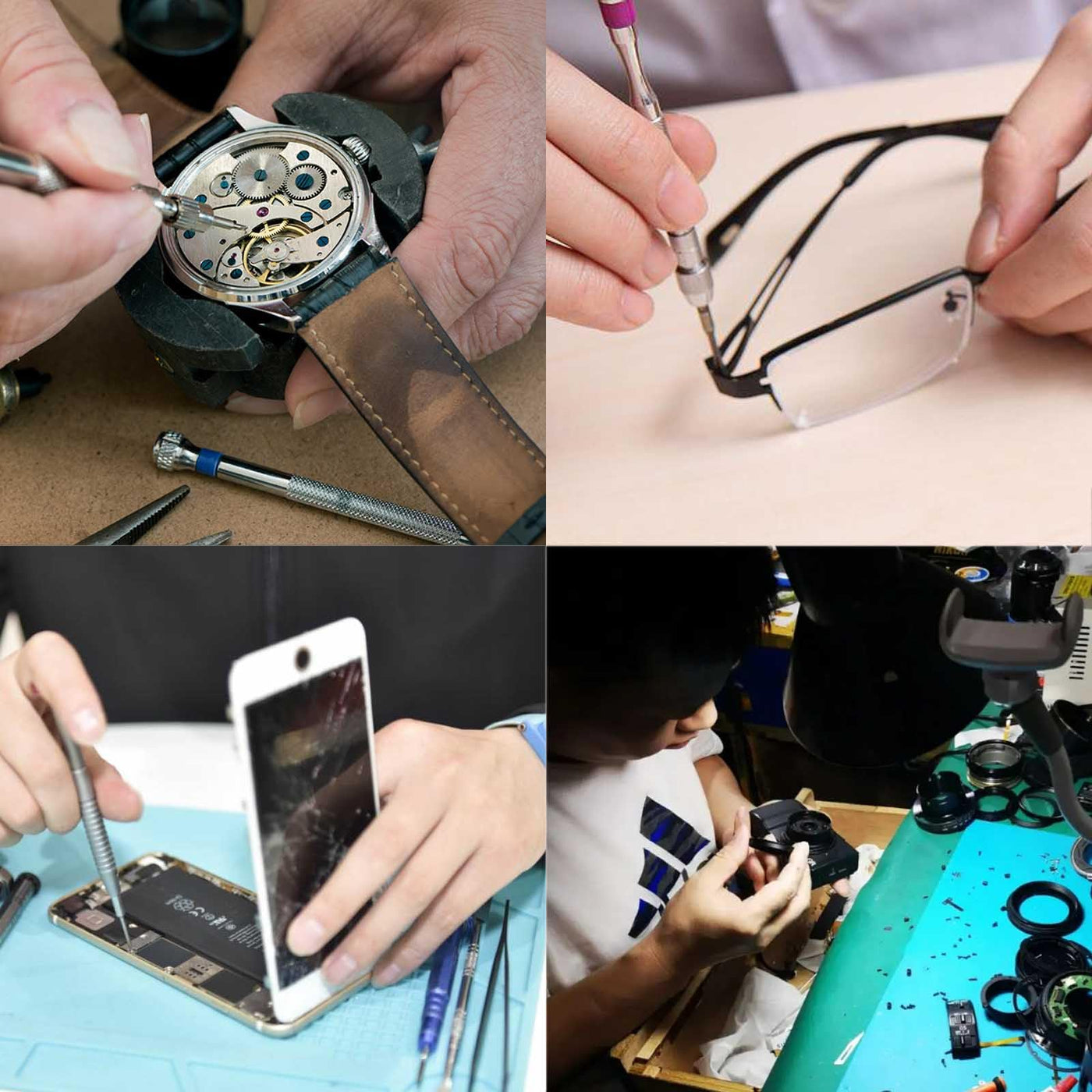 1000 Stück Kleine Schrauben Sortiment Kit, M1.2 M1.4 M2 Winzige Mikroschrauben Set, Uhrenbrille Computer Ersatzschrauben, Winzige Reparaturschrauben Set mit Schraubendreher Pinzette, Silber Schwarz