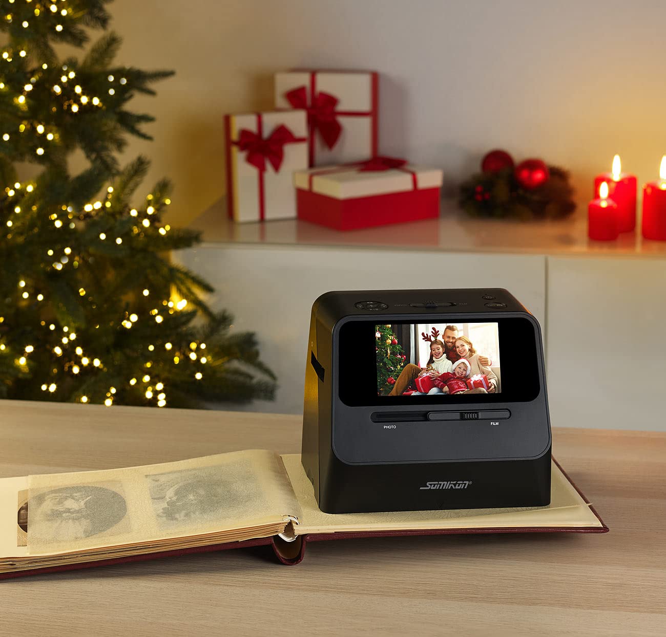 Somikon Fotoscanner: 3in1-Foto-, Dia- & Negativscanner mit 22 MP und HDMI-Ausgang, Akku (Scanner, Bilder Scanner, Digitalisierung)