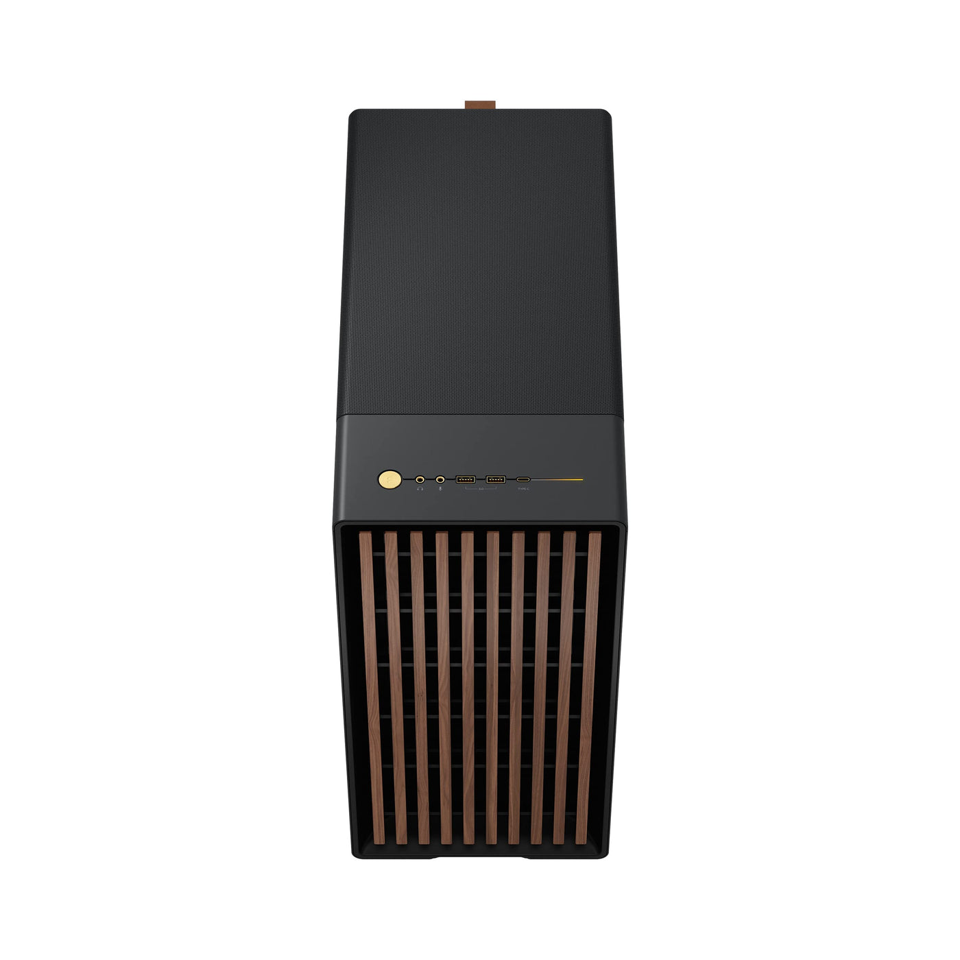 Fractal Design North Charcoal Black - Wood Walnut Front - Mesh Side Panels - Two 140mm Aspect PWM Fans Included - Intuitive Interior Layout Design - ATX Mid Tower PC Gaming Case