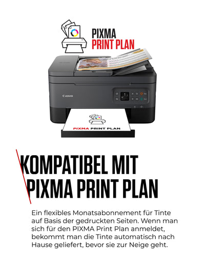 Canon PIXMA TS7450i Multifunktionsdrucker 3in1 (Tintenstrahl,Drucken, Kopieren, Scannen, A4, 35 Blatt ADF, OLED, WLAN, Duplexdruck, 2 Papierzuführungen, kompatibel mit Pixma Print Plan "Abo") Schwarz