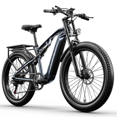 Shengmilo MX05 E Bike Herren Elektrofahrrad 26 Zoll E-Mountainbike Vollfederung E-Bike 48V 17.5Ah Akku 7 Gang Schaltwerk Pedelec Elektrisches Fahrrad mit Fat Tire