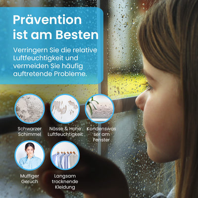 Pro Breeze Luftentfeuchter 20L in 24h Entfeuchtungsleistung - Raumgröße ca. 195m³ (~30 m²) - mit 4 Betriebsarten, Digitalanzeige, Ablaufschlauch, Wäschetrocknung, Timer - Gegen Feuchtigkeit, Schimmel