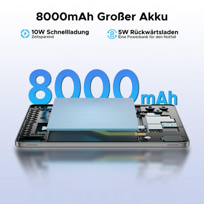 DOOGEE Tab G6 Android 16 Tablet 11 Zoll, 30GB RAM + 256GB ROM Tablet mit SIM Card Slot, 90Hz Display, Unisoc T7250 8000mAh Akku Tablets PC, Widevine L1, 13MP, 4G LTE, 3,5mm Audio/5G WiFi/Face ID/GPS