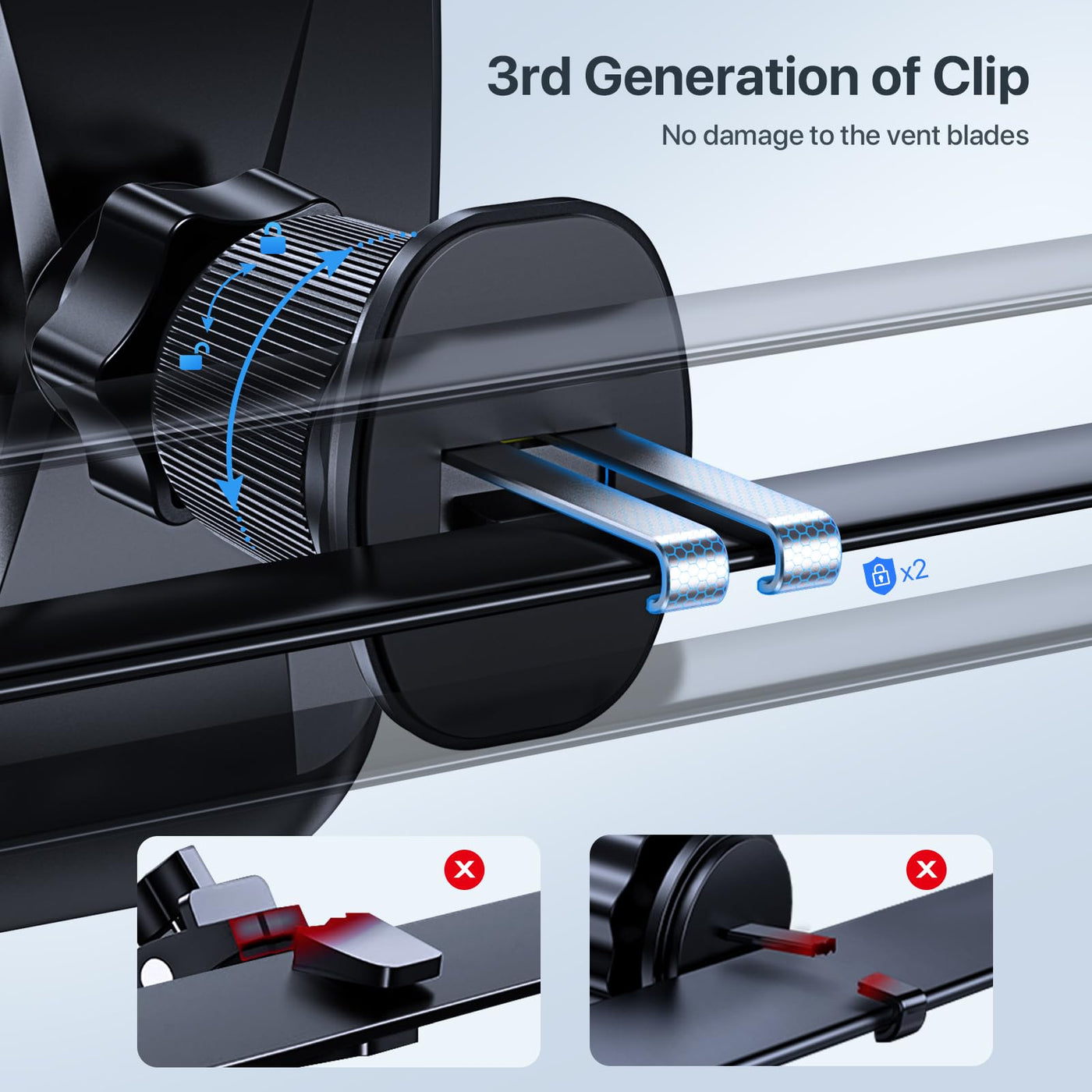 Miracase Handyhalterung Auto[Verbesserter Saugnapf&Metall-Doppelhaken] Handyhalter Auto Lüftung Armaturenbrett Windschutzscheibe, KFZ Handy Halterung für iPhone Samsung Galaxy Alle Smartphones