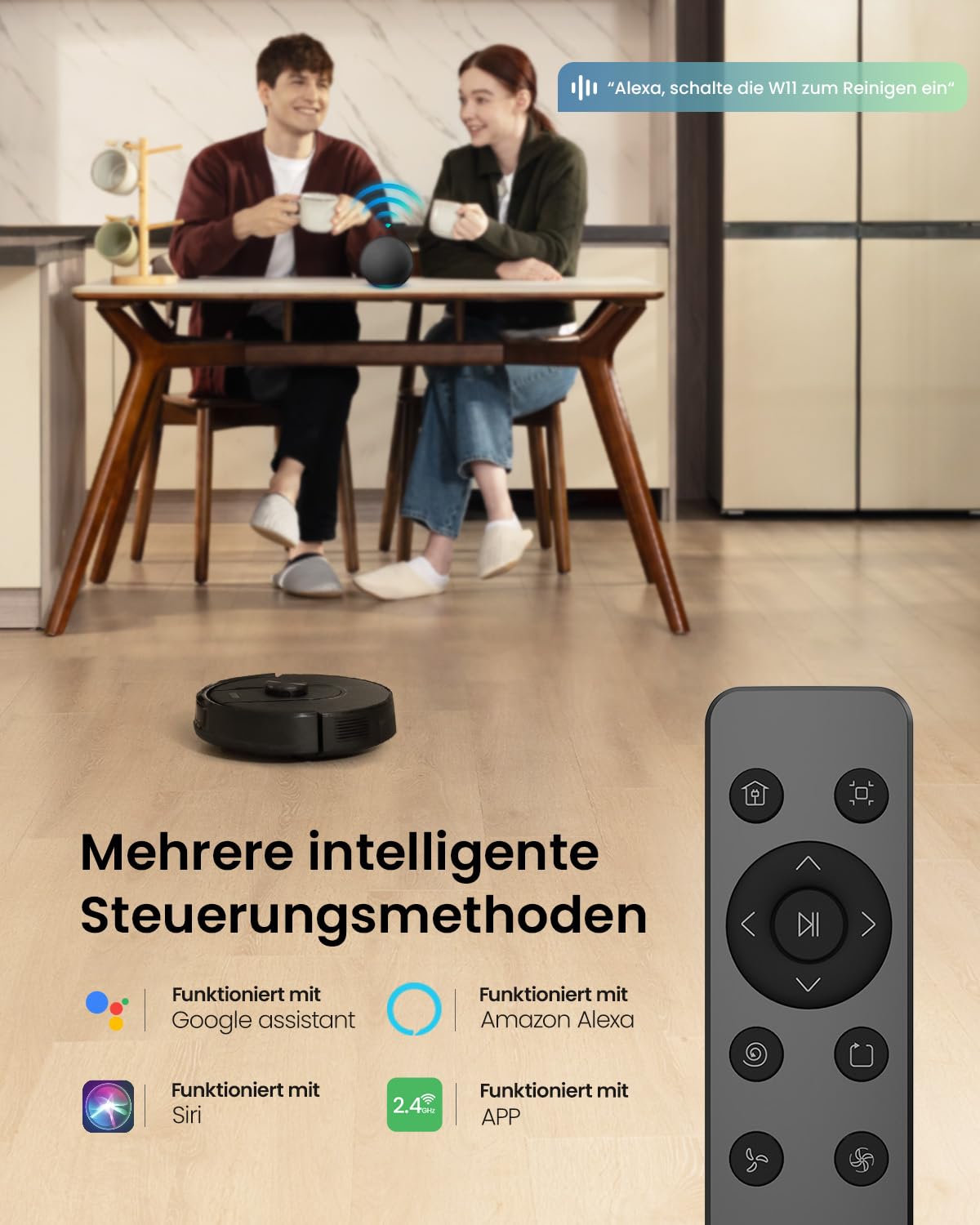 W11 Saugroboter mit Wischfunktion, Saugroboter mit LiDAR Navigation, Staubsauger Roboter mit 5000Pa Starke Saugkraft, Roboterstaubsauger mit Lang Laufzeit, 2L Wischroboter mit WIFI, ideal für Teppich