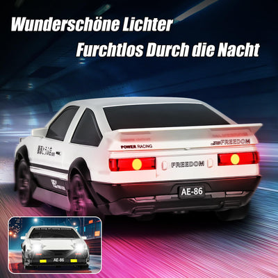BuzzoXerex Drift Auto Ferngesteuert, Mini Drift Car, 1:24 4WD Mini RC Auto mit LED-Leuchten,18 km/h, RC Ferngesteuertes Spielzeugauto für Erwachsene und Kinder ab 6 Jahre älter (Weiß)