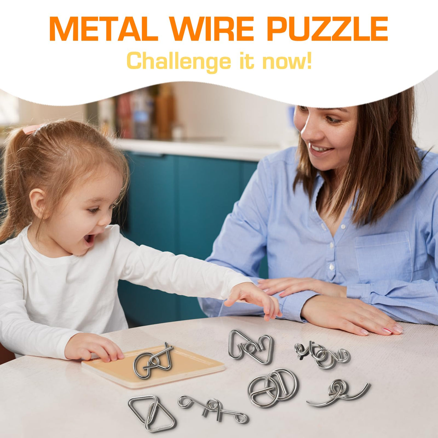 24-teiliges Metallpuzzle Set, Knobelspiele für Erwachsene, Geduldsspiel für Erwachsene, Geschicklichkeitsspiele, Geduldspiele für Kinder, IQ Puzzle 3D Brainteaser, Geschenkidee für alle Altersgruppen