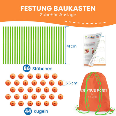 Tiny Land DIY Höhle Kinder Konstruktionsspielzeug Outdoor Spielzeug für 5+ ahre alt Junge & Mädchen - 130PCS Kreatives Bauset Für Kinder Höhle Bauen Indoor