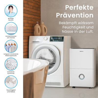 Pro Breeze Luftentfeuchter 30L in 24h Entfeuchtungsleistung - Elektrischer Luftentfeuchter mit WLAN & App - Feuchtigkeitssensor, 4L Wassertank, Timer, Ablaufschlauch - Gegen Feuchtigkeit, Schimmel