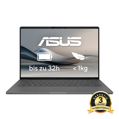 ASUS Zenbook A14 OLED UX3407QA Laptop | 14" WUXGA 16.10 OLED Display | QC Snapdragon X Plus X1-26-100 | 16 GB RAM | 1 TB SSD | QC Adreano GPU | Windows 11 | QWERTZ Tastatur | Iceland Gray
