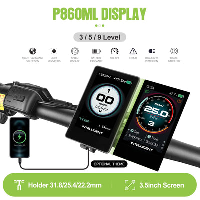Bafang 48V500W 700C Vorderradnabenmotor-Kit G020 E-Bike Umbausatz mit P860ML Digitalanzeige und Smart Controller