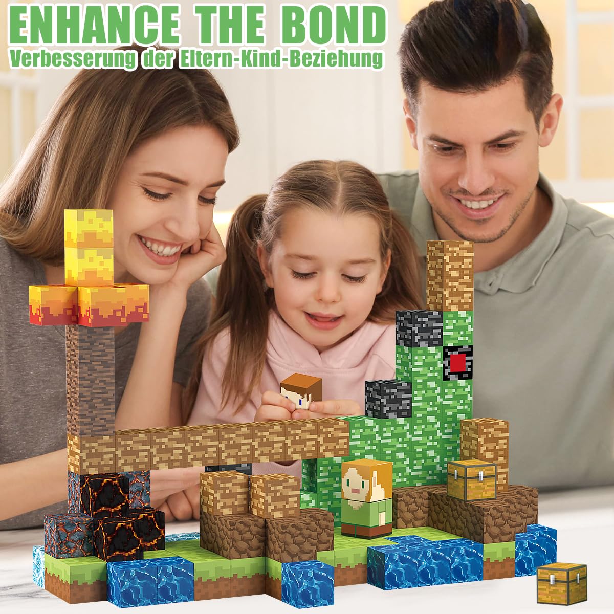 TUKIIE Magnetische Bausteine 160 Stück 1" Magnetbausteine Magnetspielzeug Magnetspiele Bauspielzeug für Jungen Mädchen ab 3 Jahren, Magnetic Blocks Magnetblöcke Kreative Spielzeug Geschenke Kinder