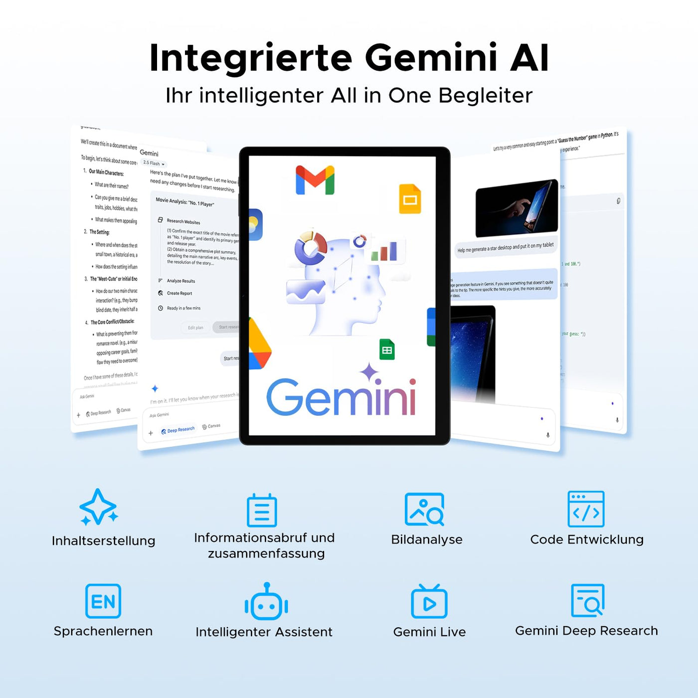 DOOGEE Tab E3 Max Android 15 Tablet 14 Zoll Gemini AI 13500mAh Helio G100 32GB RAM+256GB Tablet mit SIM Card Slot Octa Core Tablets mit Tastatur, Maus, Stift, Hülle, Schutzfolie Dual 4G LTE + 5G WiFi