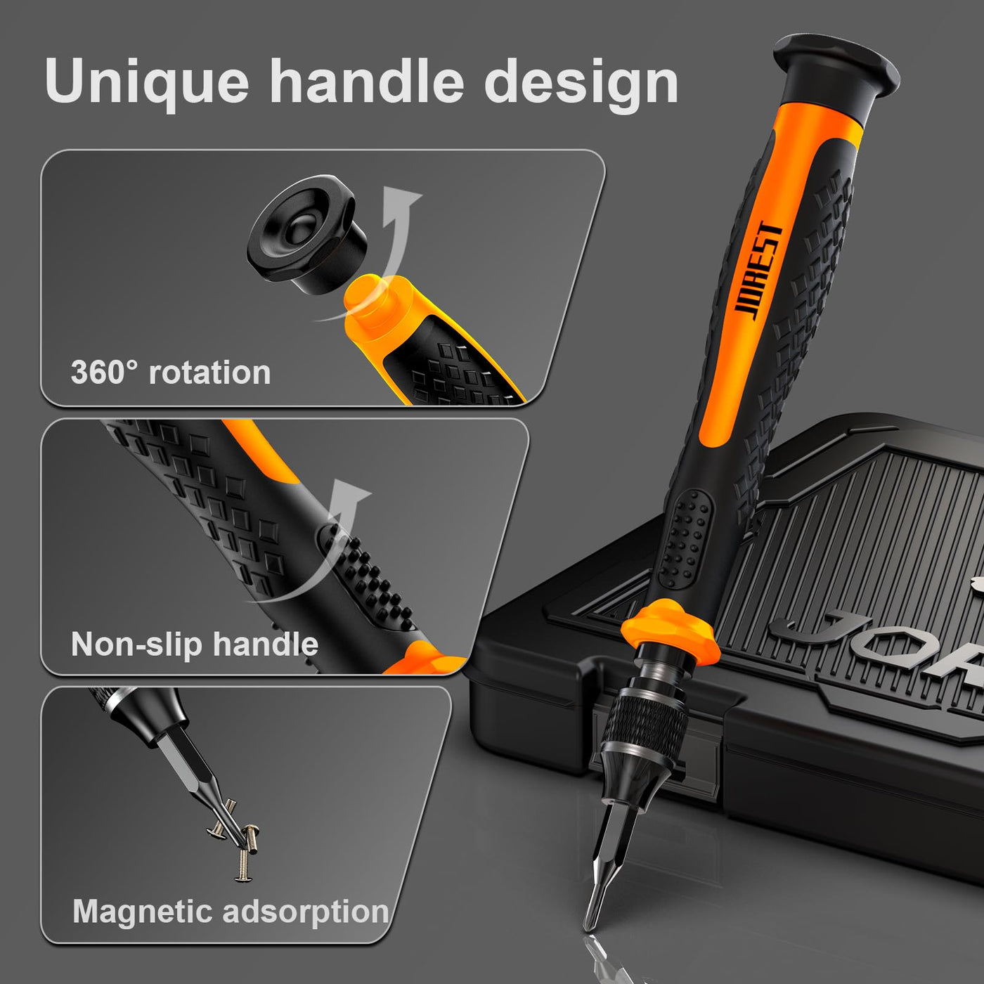JOREST 38Pcs Feinmechaniker Schraubendreher Set, Mini Werkzeug mit Torx T5 T6 T8 T9 T10 T20, usw, Reparatur Kit für iphone, ipad, Switch, PS4, Xbox, Laptop, Macbook, Computer, Brille, Uhren, usw