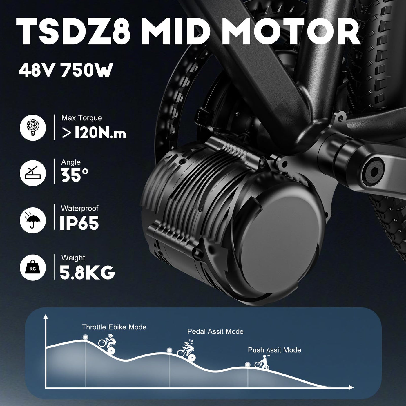 TSDZ Mittelmotor TSDZ8 48V 750W 500W TSDZ2B 36V 250W 2024 Version mit optional Batterie,Elektrofahrrad Umbausatz mit EKD01 Multilanguage Anzeige, SWM58 größeres Display,DZ40 Display